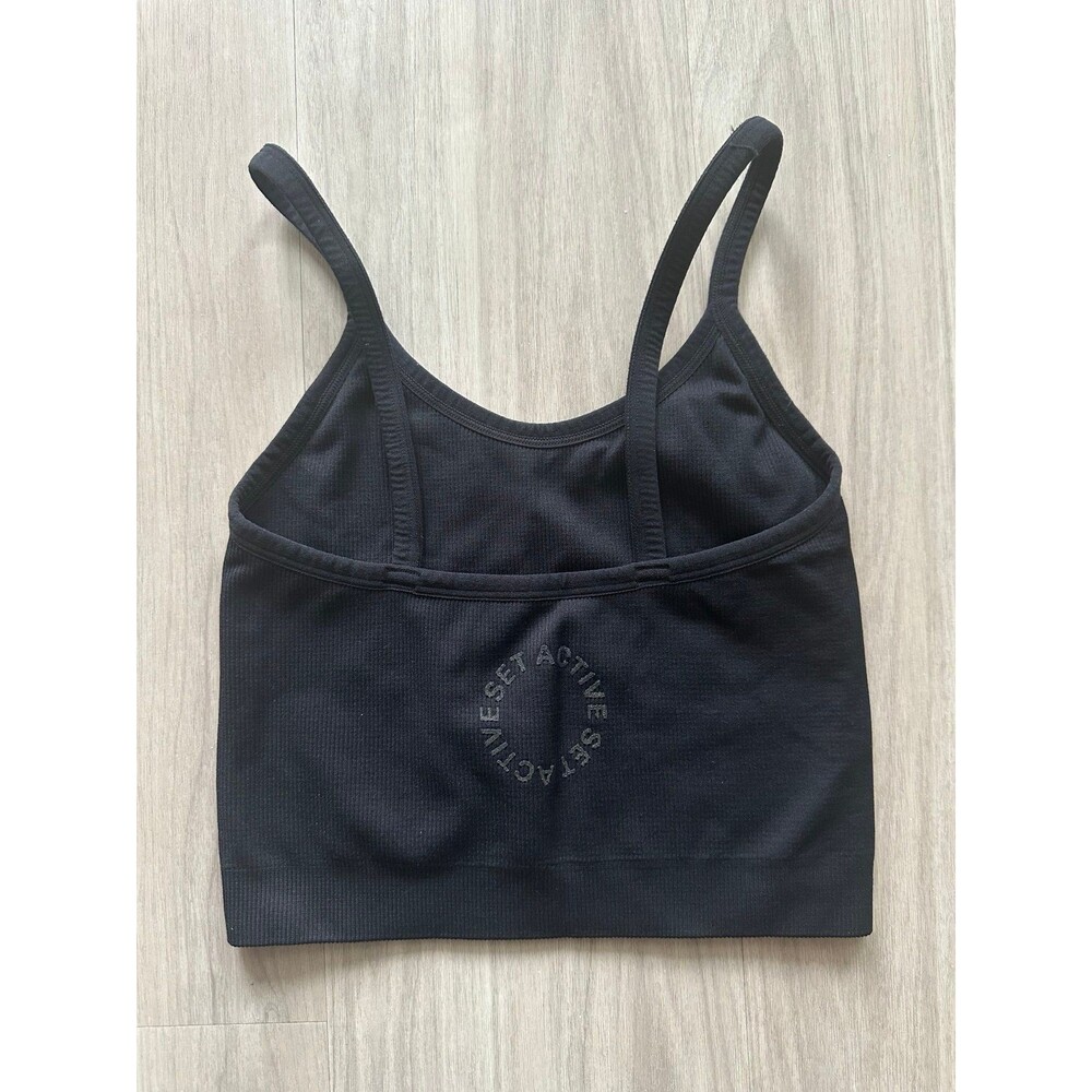 Set Active Black Ribbed Tank‎ size Small - Picture 2 of 3
